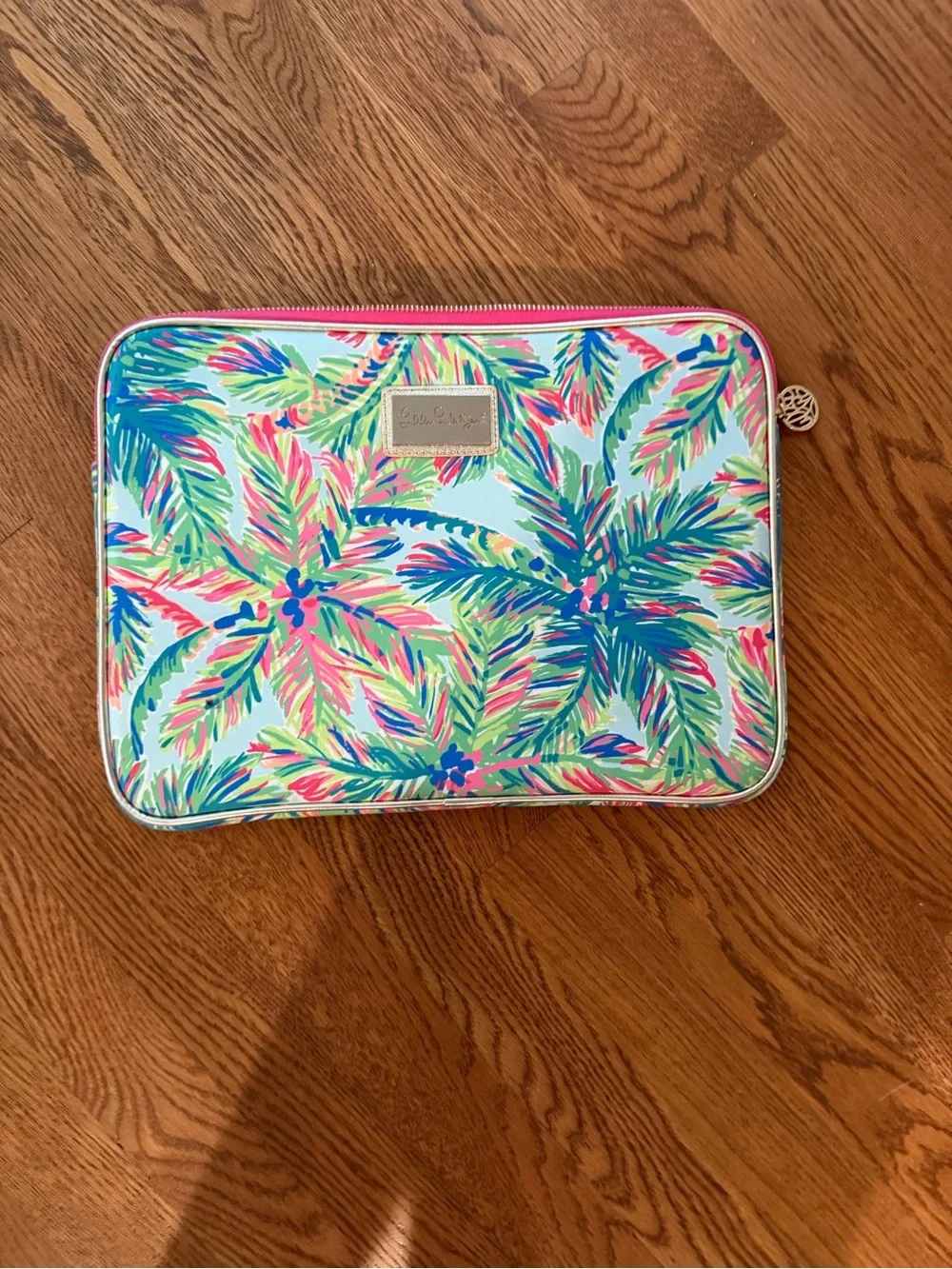 Colorful Palm Print Zip Pouch - Multi